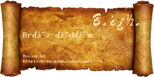 Bráz Ádám névjegykártya