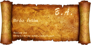 Bráz Ádám névjegykártya